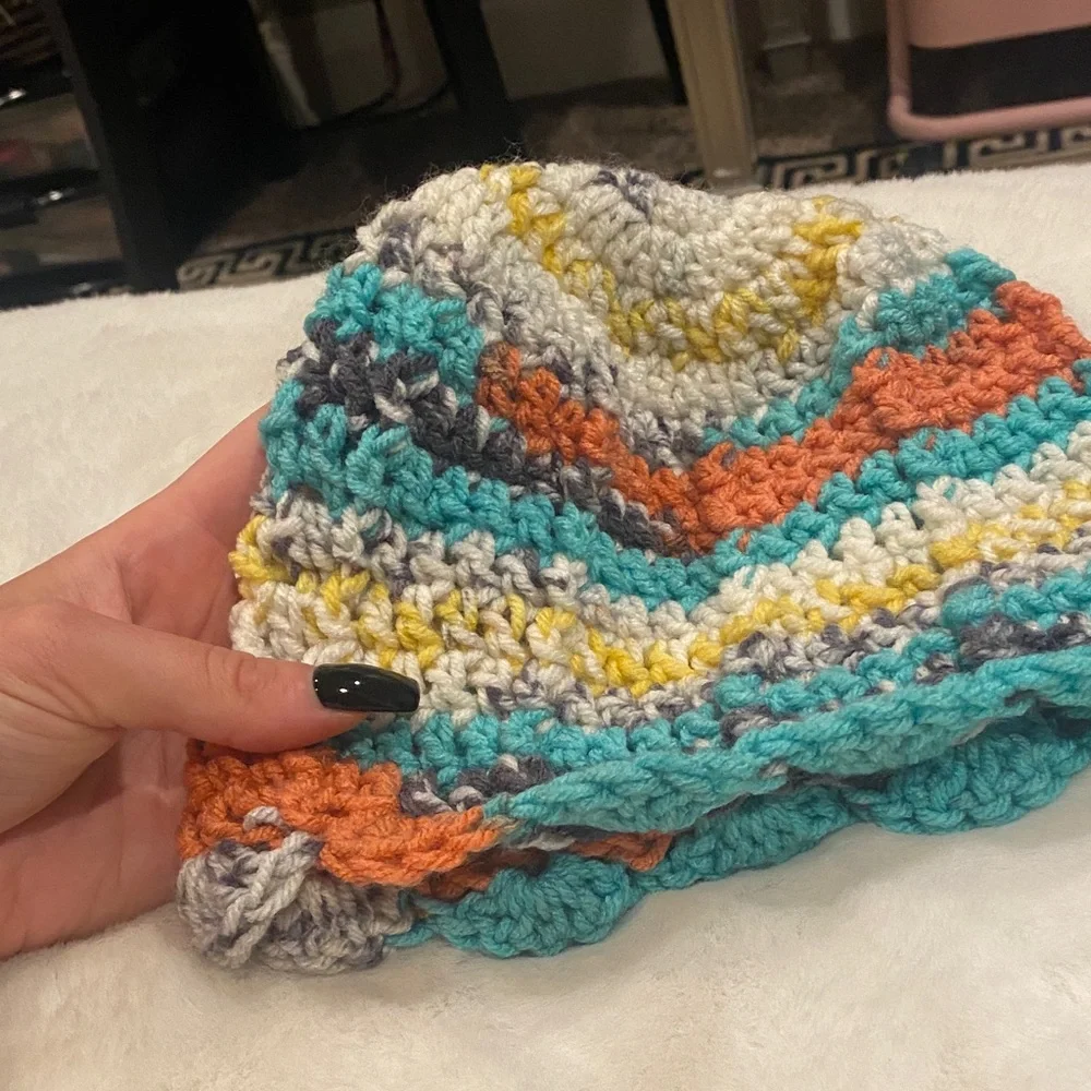 Handmade Colorful Crochet Beanie Set